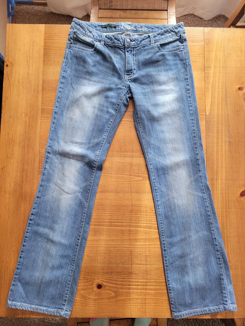 Rock 47 By Wrangler Ultra Low Rise Bootcut Jeans Size 9 X 34 Inseam 33 In Actual